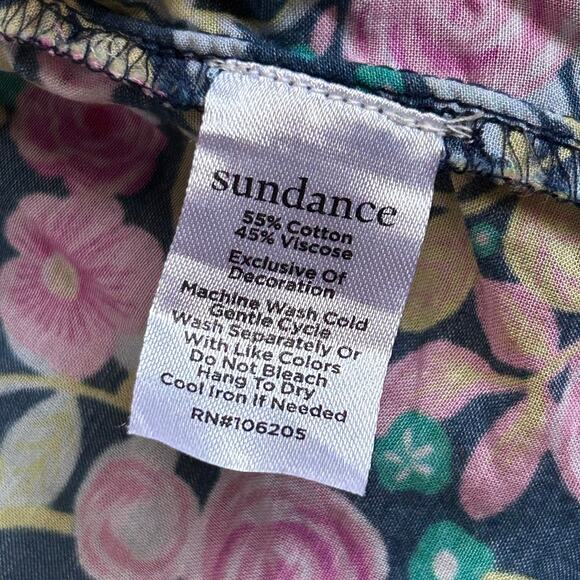 prairie blouse floral cotton button up puff sleeve cottagecore XS Sundance - Picture 11 of 14